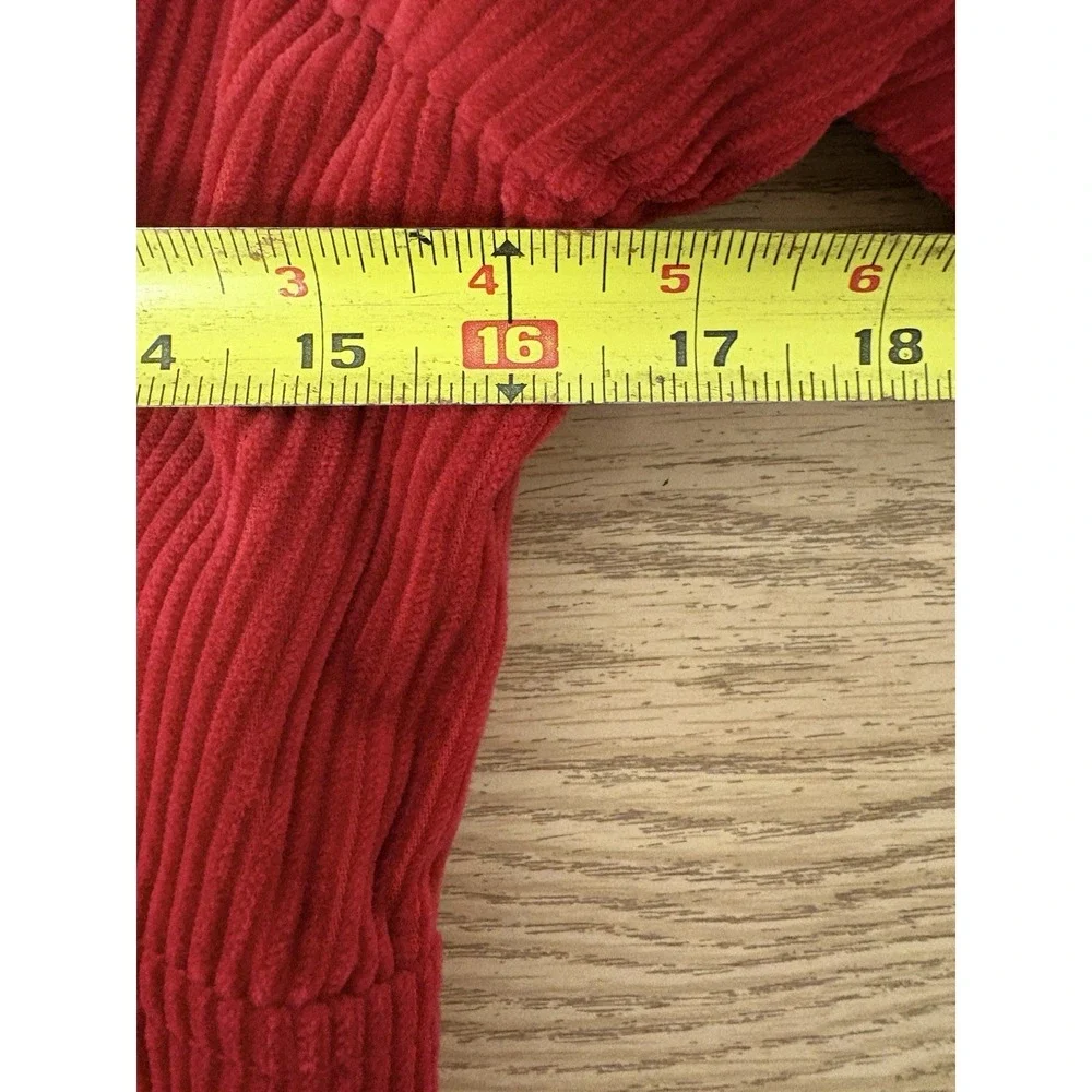 Size 6 Anthropologie Elevenses Jacket Blazer Red Corduroy Peplum